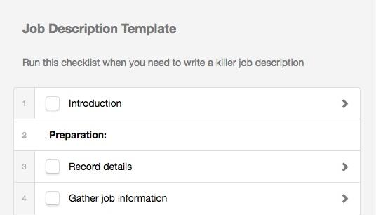 Process - Job Description Template