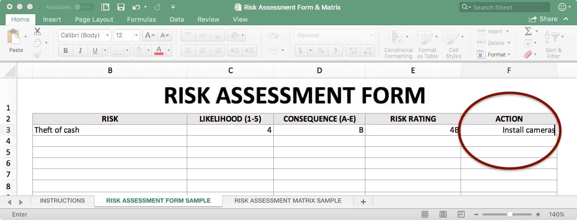 Risk Assessment Form - Action