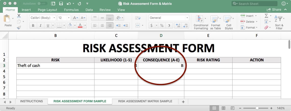 Risk Assessment Form - Consequence