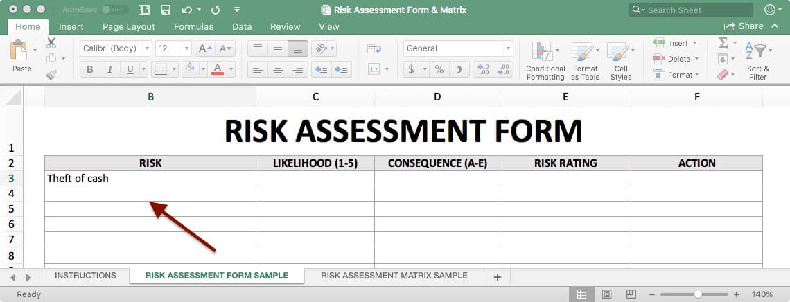 Risk Assessment Form - Risk